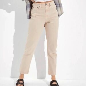 American Eagle Mom Straight Jeans sz 0 Like New Cream / Ecru